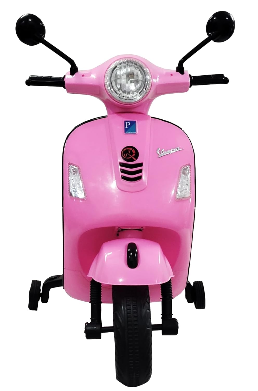Stylish pink kids' electric Vespa scooter, perfect ride-on toy for toddlers and young children, ideal for outdoor fun WWW.USMILE.TOYS